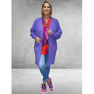 NO.1 BY OX Cardigan Long Ballonmouw  Paisley Purple